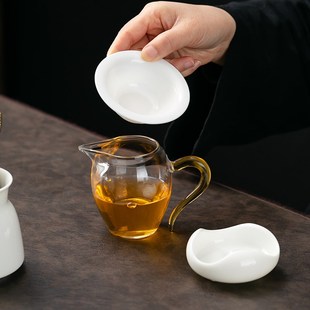 玻璃公道杯一体茶漏茶道六君子组合加厚耐热茶海分茶杯泡茶具配件