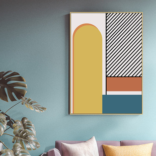 孟菲斯风格 饰画 玄关走廊尽头挂画客厅卧室北欧轻奢几何抽象艺术装