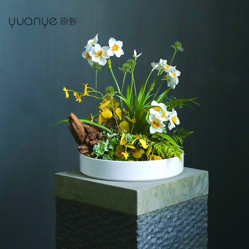 新中式餐桌摆花家居客厅茶几装饰花摆件酒店餐厅插花桌面假花摆设,家居饰品,仿真花/假花,淘宝优惠券,粉丝福利购,淘宝优惠卷