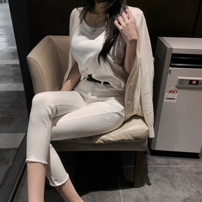 lovingu韩国女生一套设计感背心短裙温柔成熟气质时尚套装