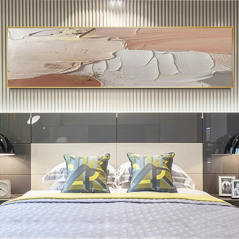 侘寂风立体卧室床头挂画装饰画抽象艺术主人房间挂画温馨酒店壁画图片