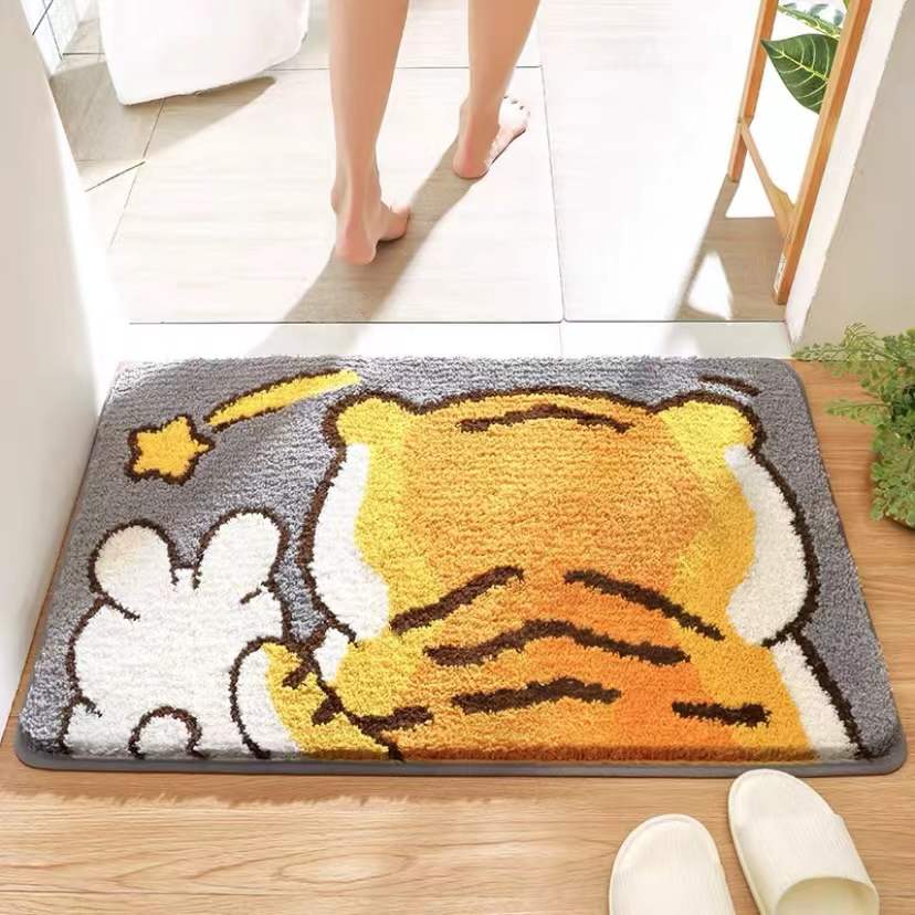 浴室吸水垫家用厕所门口踩脚垫可爱卡通块地毯门垫进门卫生间地垫