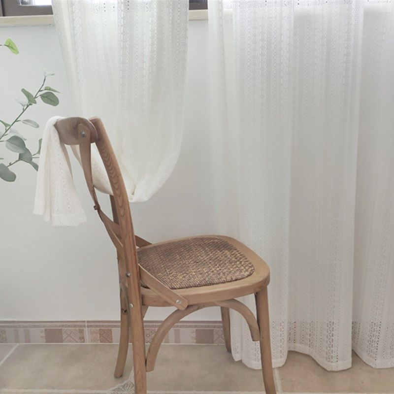 法式挂勾式透气蕾丝窗帘白色窗纱素色客厅卧室免打孔隔档浴帘定制,居家布艺,成品窗帘,淘宝优惠券,粉丝福利购,淘宝优惠卷