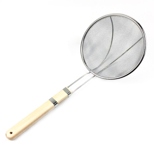 不锈钢木柄网漏勺商用煮面条烫粉捞篱大小号笊篱油炸过滤超细家用