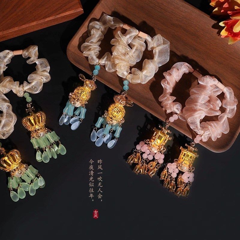 汉服女童头饰中秋灯笼发饰儿童古风流苏发圈小女孩丸子头发绳皮筋,童装/婴儿装/亲子装,发饰,淘宝优惠券,粉丝福利购,淘宝优惠卷