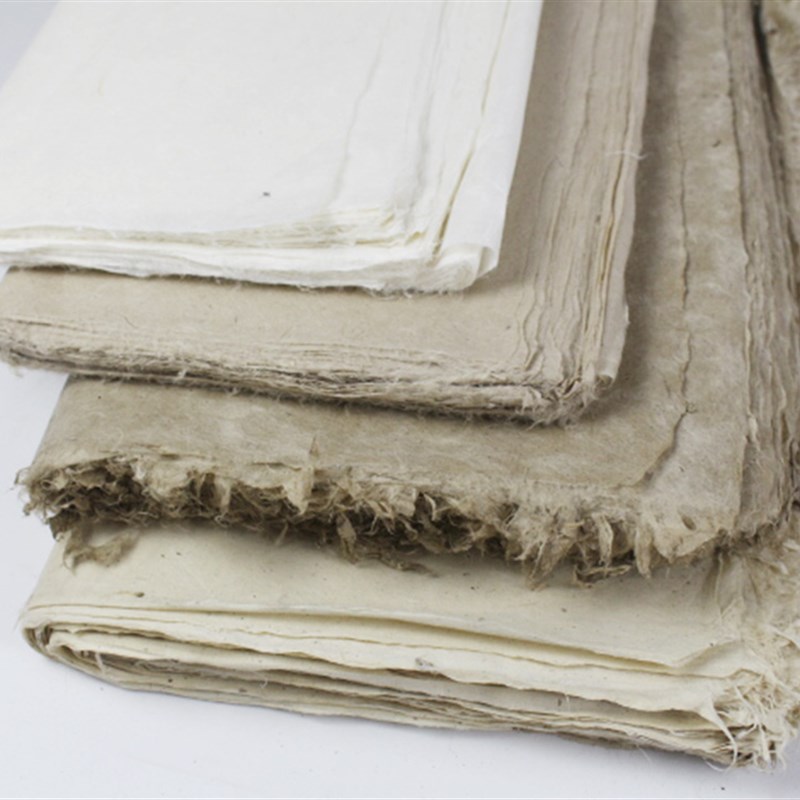特制西和麻纸纯手工毛边纸参展书法绘画半生熟宣纸构树皮纸土纸