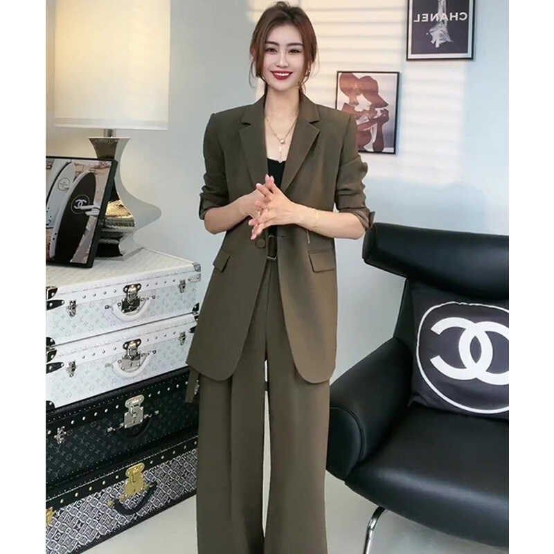 大码穿搭砖红色职业西装套装女气质名媛胖mm春秋高级感御姐两件套