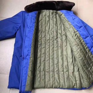 全新87海士棉大衣海蓝色棉花军迷大衣冬季短款加厚防寒棉衣服