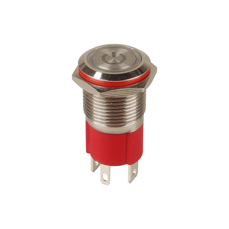 乐积3D打印机配件  金属按钮开关 绿灯环形电源符号 自复位12V24V