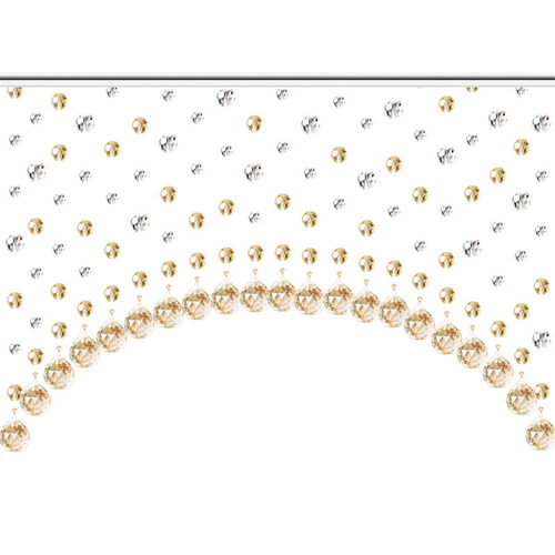 古拉水晶珠帘隔断客厅过道卧室窗帘门帘成品玄关卫生间拱形帘605