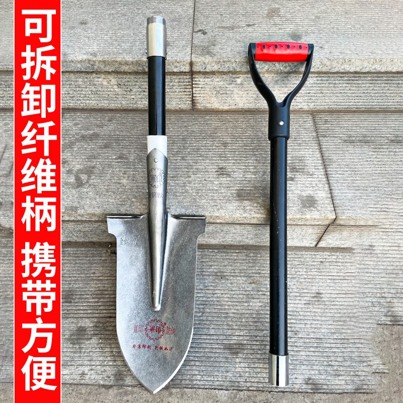军印铁锹锰钢加厚挖树铲子户外挖沟挖土农用工具挖山药大号尖铁锨
