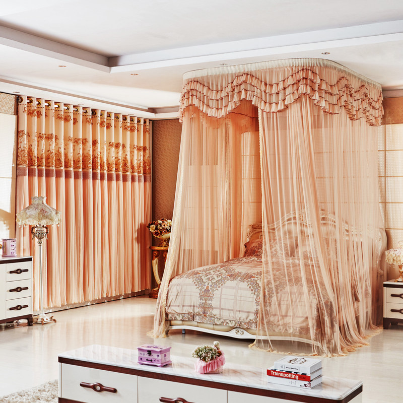 1.8米打墙吸顶落地U形导轨拉幕高档豪华宫廷家用大床蚊帐定制尺寸,床上用品,蚊帐,淘宝优惠券,粉丝福利购,淘宝优惠卷