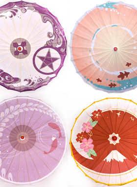 古风伞油纸伞雨伞红色古风伞汉服流苏伞日式阴阳师神乐缘结神COS