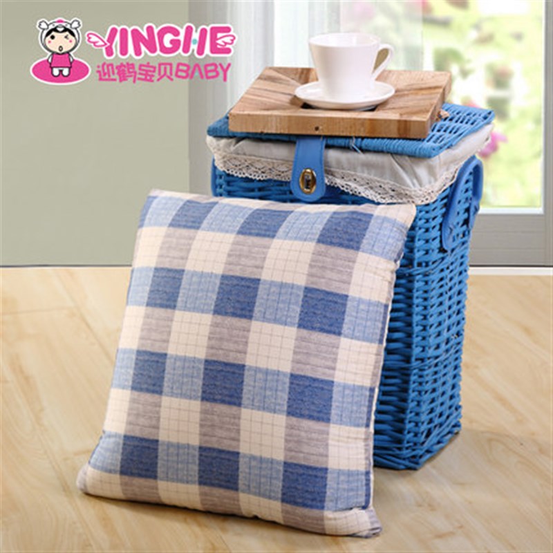 迎鹤宝贝 全棉无拉链抱枕被 车载抱枕 加厚空调被 纯棉抱枕被