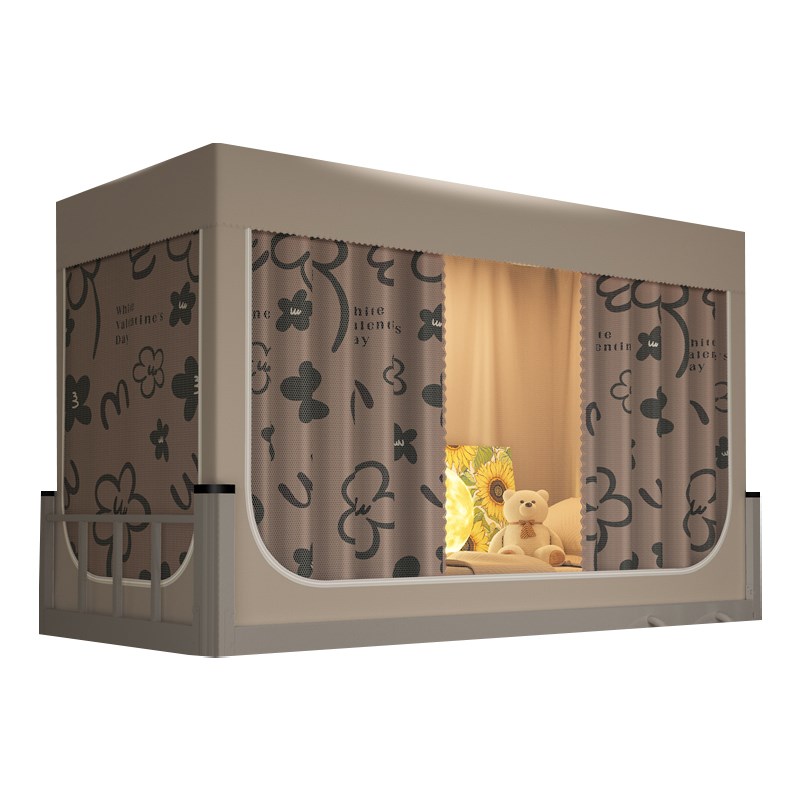 学生宿舍蚊帐一体式全封闭遮光床帘单人上铺床幔下铺专用2024新款