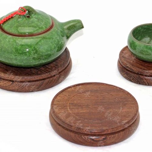 实木底座鸡翅木花梨木圆形花盆花瓶鱼缸底座奇石佛像摆件木质底座