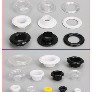 盒透气孔圆环扣 塑料PC鸡眼扣气眼扣白色透明黑色空心铆钉凤眼扣鞋