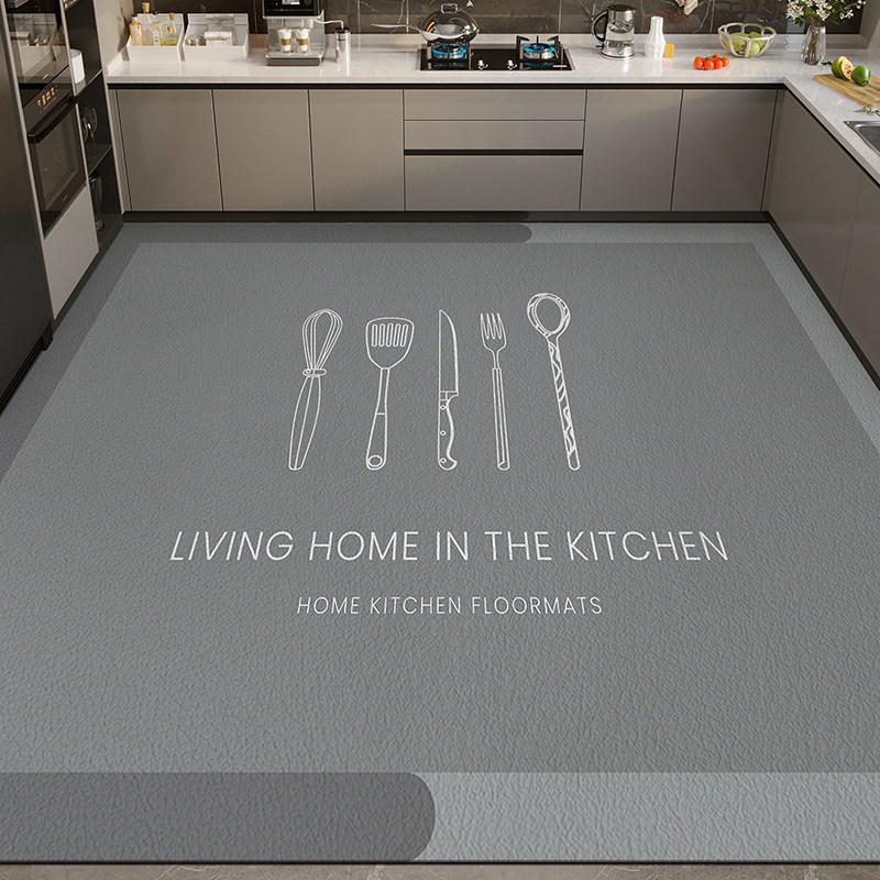 满铺厨房地垫防滑防油防水家用门口脚垫pvc门垫可擦免洗皮革地毯
