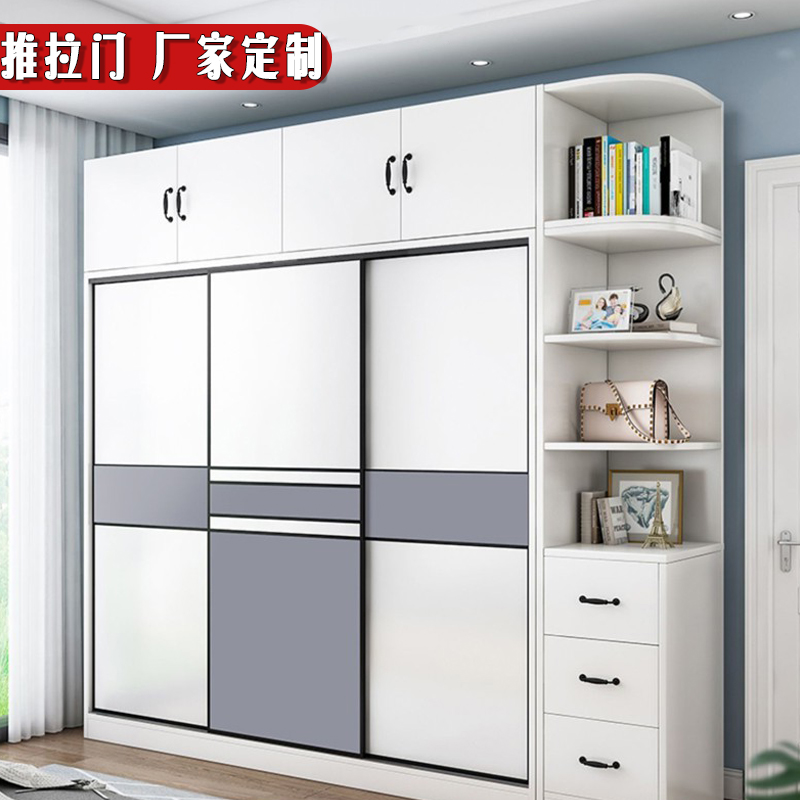 推拉门大衣柜门定做 简约现代橱柜门 阳台柜隐藏门奥松板烤漆门板