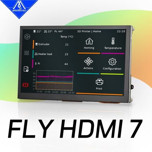 Mellow高清Fly3D隐藏式接线7寸HDMI触摸屏幕3D打印机配件Klipper