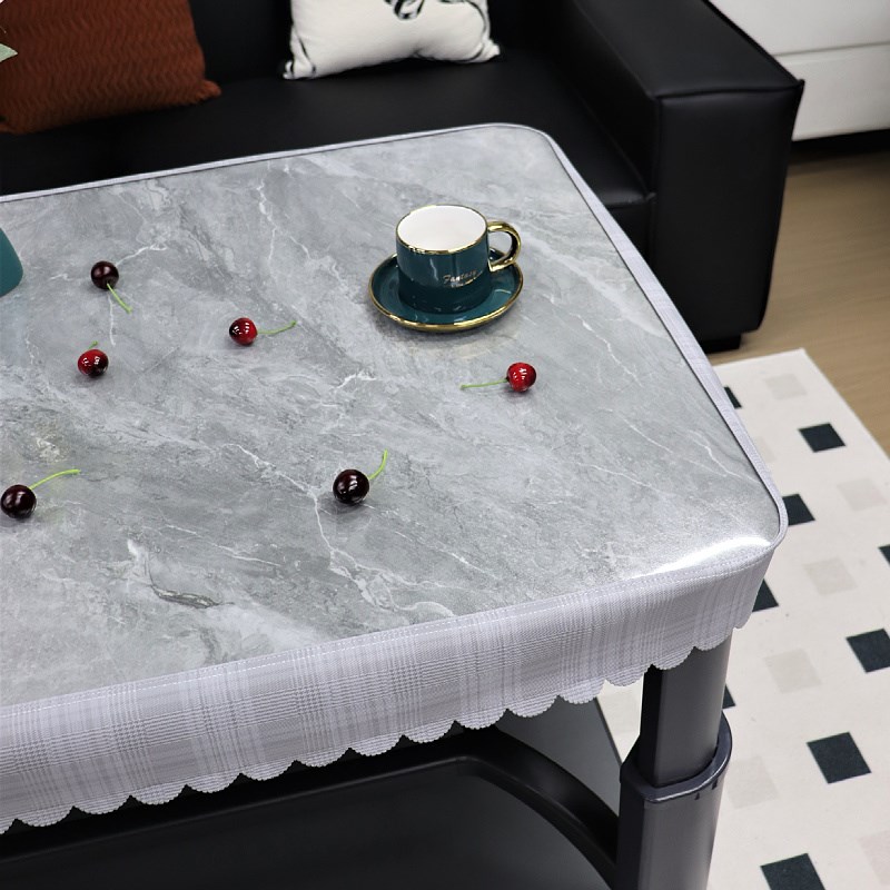 新款透明磨砂圆角桌布防水防油防烫加厚长方形取暖烤火桌罩套茶几