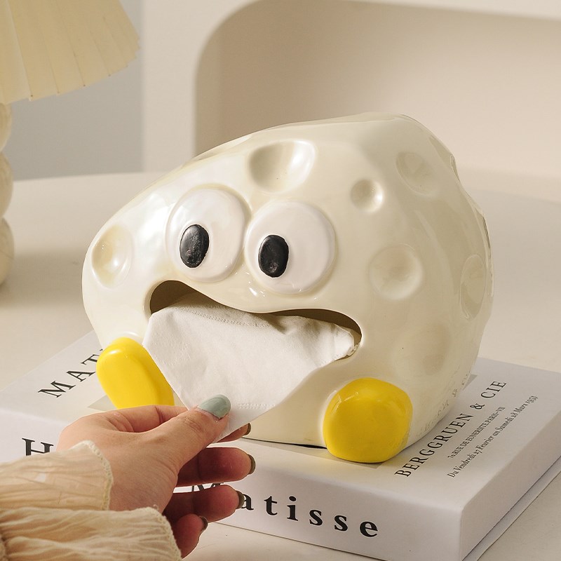 奶酪创意陶瓷纸巾盒抽纸盒子家用客厅茶几桌面餐巾纸盒轻奢高级感