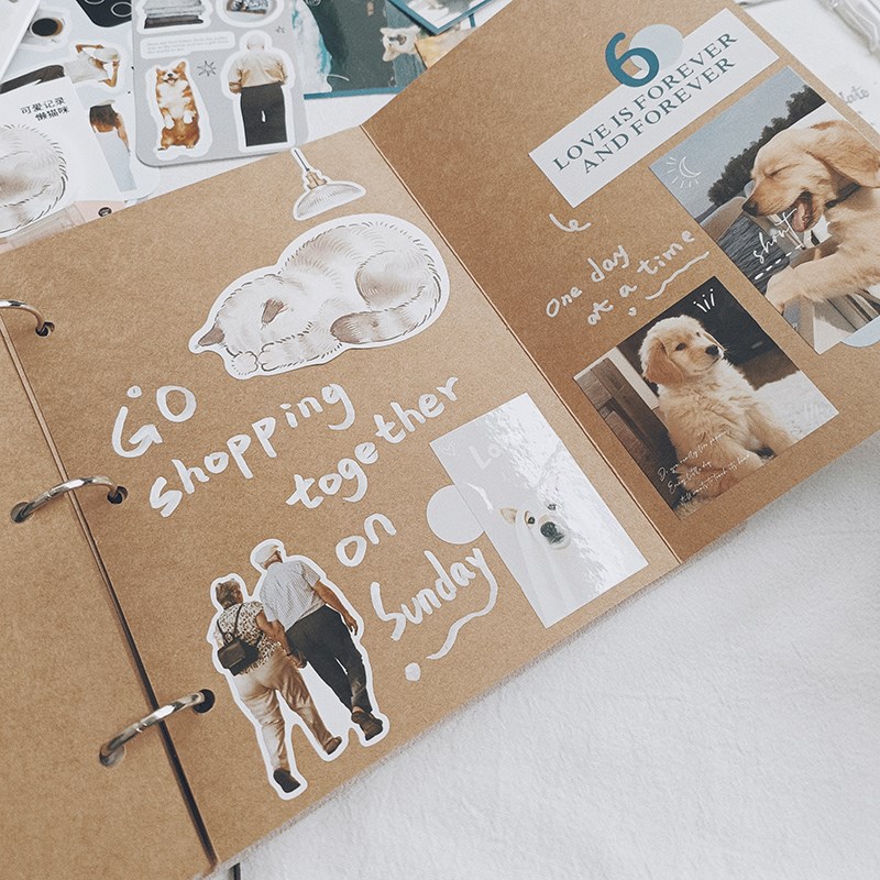 皮革卡册4格2格 拍立得追星3寸6寸照片相册diy手账本宠物活页相册