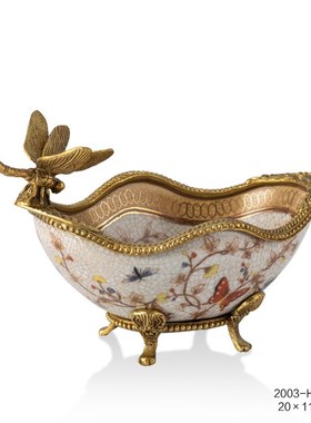 茱莉安艺术彩绘陶瓷小饰品碟法式精美桌面小糖果盆装饰工艺摆件