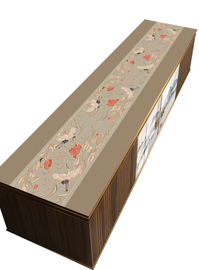 新中式皮革电视柜桌布防水防油免洗台布茶几盖布餐桌垫长方形垫子