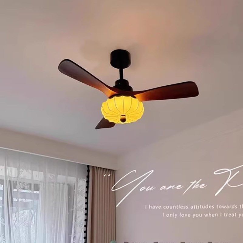 实木风扇灯2025中古胡桃木色客厅餐厅卧室灯全光谱护眼布艺吊扇灯,家装灯饰光源,风扇灯,淘宝优惠券,粉丝福利购,淘宝优惠卷
