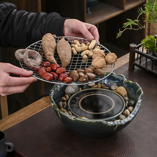电炉室内家用玻璃茶壶煮茶器煮茶炉茶杯 围炉煮茶整套烤茶工具中式
