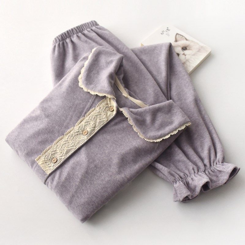 娃娃领花边睡衣女士秋冬季毛巾绒磨毛保暖长袖家居服套装燕尾式,女士内衣/男士内衣/家居服,睡衣/家居服套装,淘宝优惠券,粉丝福利购,淘宝优惠卷