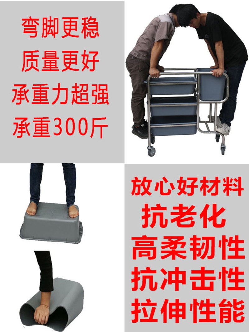 加厚不锈钢收餐车收碗车酒店餐厅移动三层垃圾车饭店手推餐具餐车