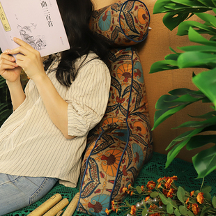 美式床头护腰靠垫护颈圆柱靠枕头大靠背老人礼物软包高级孕妇飘窗