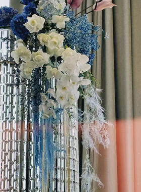 亚克力冰锥珠串婚庆道具仿水晶长条三角条珠帘婚礼用品珠链子成品