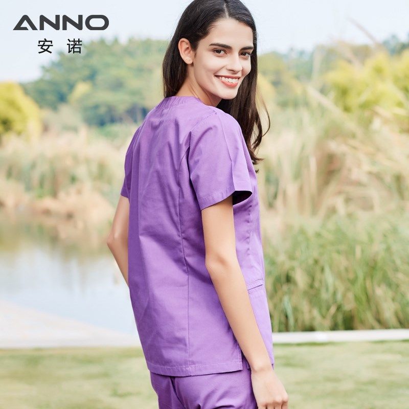 安诺手术服洗手衣儿童护理牙医生工服护士服短袖涤棉手术室隔离衣