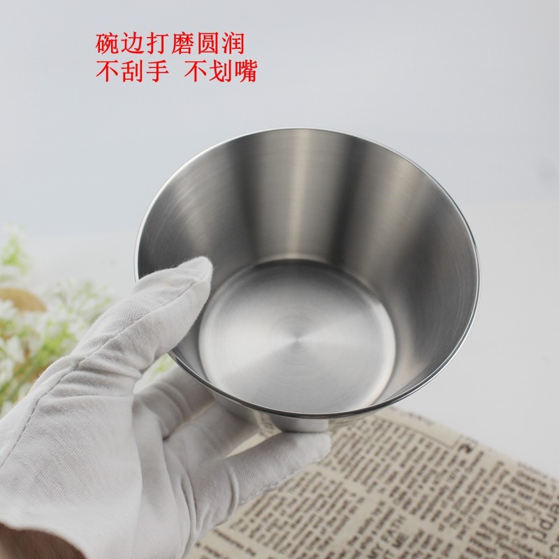 小怪兽18-10不锈钢碗304汤面饭碗蒸水蛋料理碗单层锥形加厚13厘米