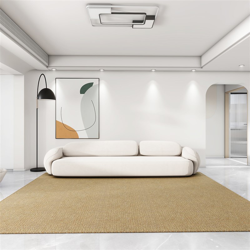 2024新款简约原木风客厅素色地毯免洗仿剑麻卧室家用茶几毯高级感