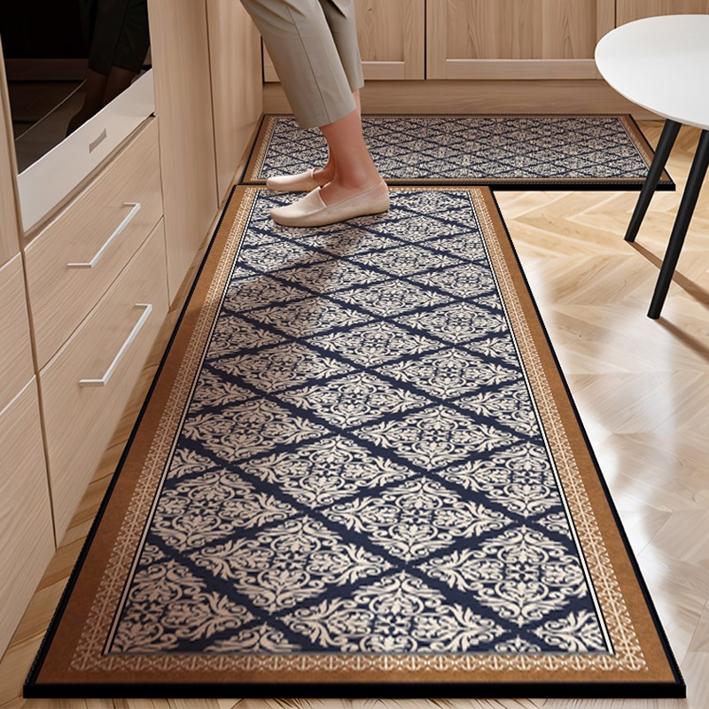 高级感复古厨房地垫法式硅藻泥防滑脚垫吸水防油耐脏家用2024新款