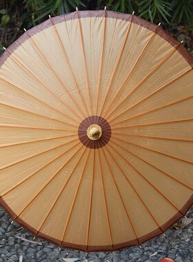 棕黄色复古汉服拍摄道具走秀装饰古典旗袍防雨防晒油纸伞桐油伞