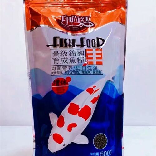 印尚红锦鲤鱼饲料锦鲤鱼粮螺旋藻不浑水增色增体金鱼颗粒鱼食包邮