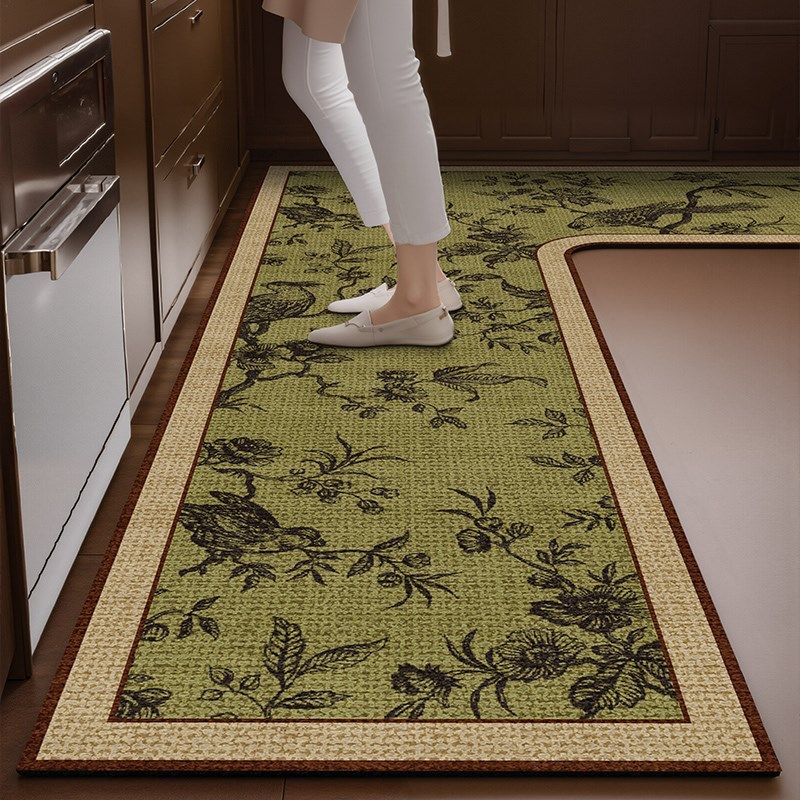 L形厨房地垫吸水吸油可擦免洗耐脏高级感地毯2025新款家用脚垫子