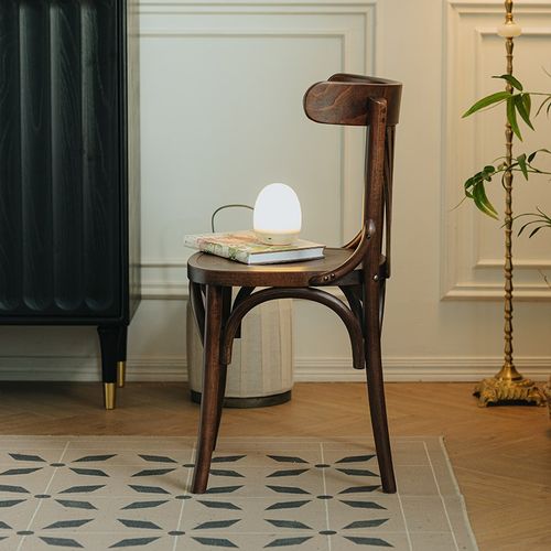 物应56号餐椅法式简约家用书桌椅日式北欧复古靠背实木网红椅ton