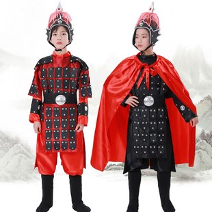 铠甲满江红演出男童女孩花木兰将军盔甲岳飞儿童古代士兵马俑汉服