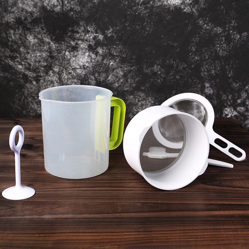 豆浆过滤网接浆杯家用水果汁漏网超细密豆浆过滤杯套装漏勺隔渣器