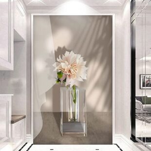 饰画餐厅背景墙竖版 2022现代简约抽象玄关装 壁画轻奢loft客厅墙纸