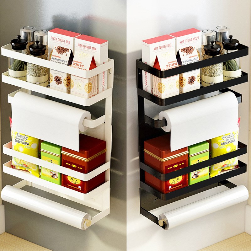 冰箱置物架壁挂侧k面挂架多功能磁吸免打孔保鲜袋洗衣机储物收纳