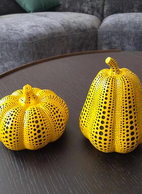 波点艺术南瓜摆件现代客厅电视柜酒柜玄关办公室软V装饰品草间弥