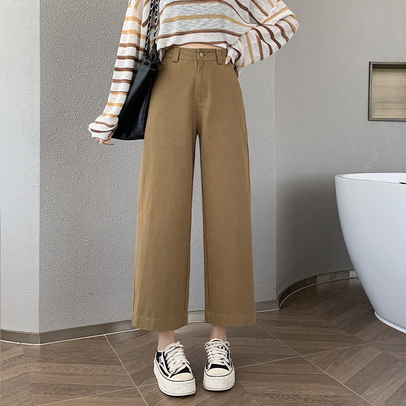 大码阔腿裤女秋季胖mm高腰宽松显瘦窄版直筒休闲裤小个子九分裤子,女装/女士精品,大码裤装,淘宝优惠券,粉丝福利购,淘宝优惠卷
