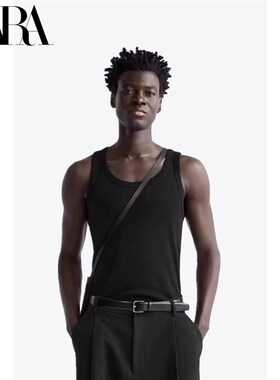 24春季新品 男装 宽圆领罗纹运动背心式无袖T恤上衣 06T79402 800